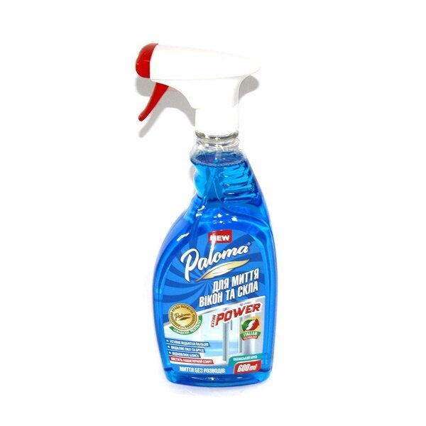 Засіб для миття вікон та скла Paloma Extra Power з нашатирним спиртом з розпилювачем, 600 мл